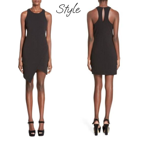 Leith | NWT Purple Violet Asymmetrical Halter Racerback Mini Dress, Size L or 12 - Picture 9 of 9